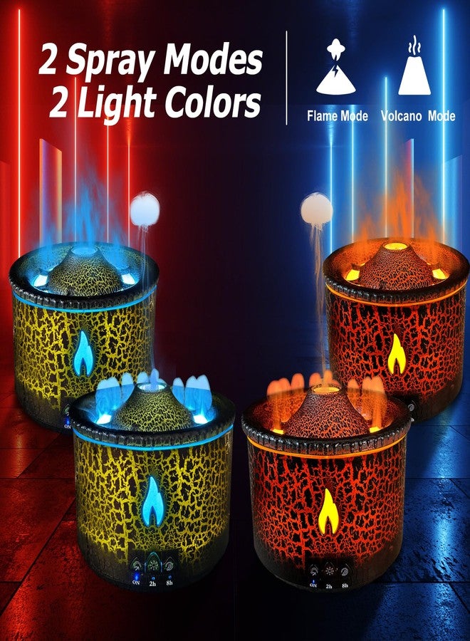 Cechlicht Volcano Diffuser, Essential Oil Diffuser 300ml Volcano Humidifier with Flame & Volcano Mist Mode, 2 Colors, Timer, Auto Shut-Off, Remote Control, Flame Diffusers for Home Bedroom Black - Image 3